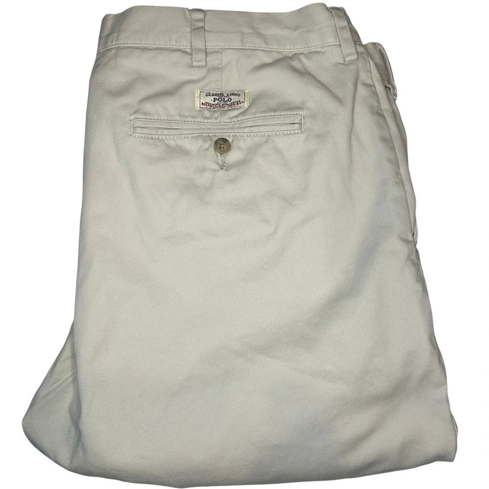 Polo Ralph Lauren Classic Chino Pants Beige Men's Size‎ 38 x 32 Cotton Casual